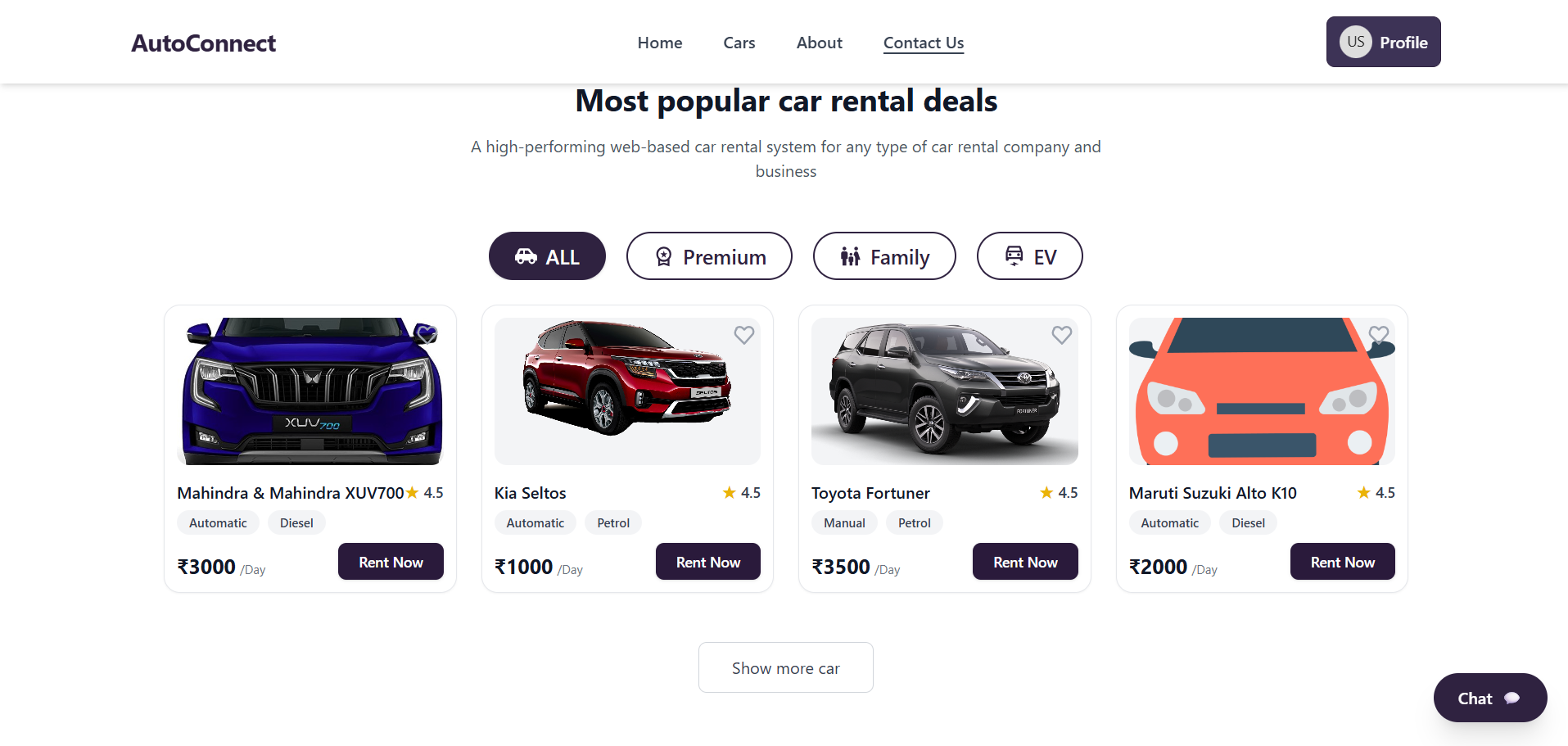 Car Rental Website - Autoconnect